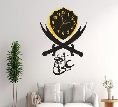 Sword of Hazrat Ali Zulfiqar Islamic Wall Decor  WITH CLOCK