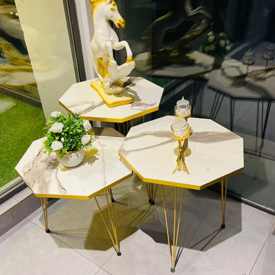 Hexagonal Shape Tables Set for Stylish Living
